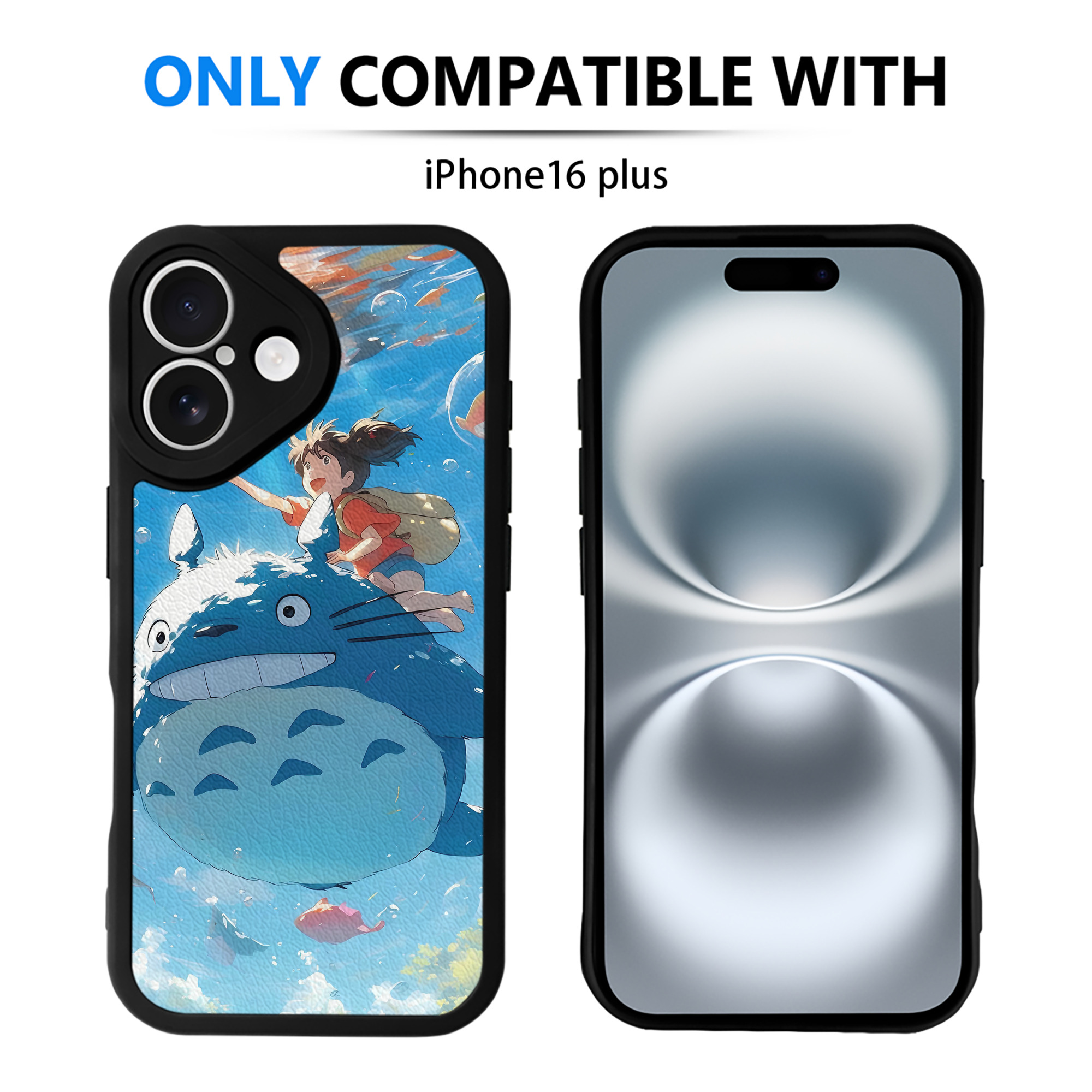 （画像用） となりのトトロ 草壁メイ 草壁サツキ My Neighbor Totoro Satsuki Kusakabe Mei Kusakabe 【iPhone 16シリーズ対応】シリコンスマホケース（レザー調） 材質：シリコン